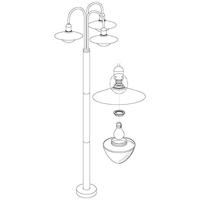 Eglo Staande buitenlampSirmione 220cm zwart met goud - 97288 - thumbnail