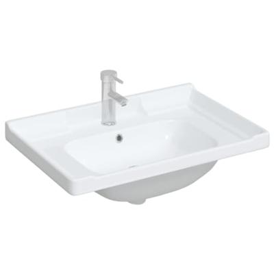 VidaXL Wastafel rechthoekig 71x48x23 cm keramiek wit VidaXL Wastafel rechthoekig 71x48x23 cm keramiek wit
