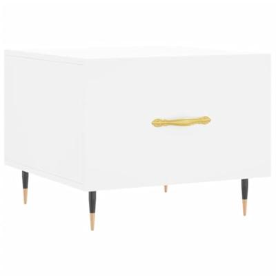 Salontafels 2 st 50x50x40 cm bewerkt hout wit