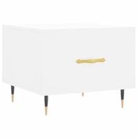 Salontafels 2 st 50x50x40 cm bewerkt hout wit - thumbnail