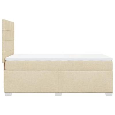 Boxspring met matras stof crèmekleurig 100x200 cm