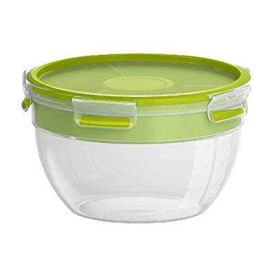Emsa Clip & Go Saladedoos 2.6 l Kunststof Met deksel, Waterdicht Transparant, Groen N1071300