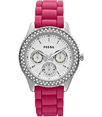 Horlogeband Fossil ES3214 Silicoon Roze 18mm