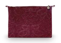 Pip Studio Pip Cosmetic Flat Pouch Large Velvet Quiltey Days Red 30x22x1cm - thumbnail
