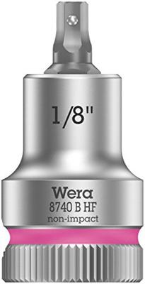 Wera 8740 B HF Binnenzeskant Zyklop Bitdop met 3/8"-aandrijving met vasthoudfunctie, 1/8" x 35 mm - 1 stuk(s) - 05003080001