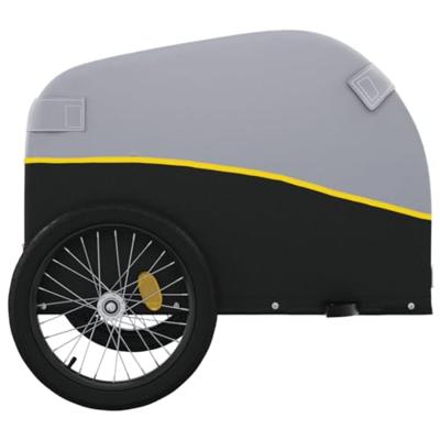 VidaXL Fietstrailer 30 kg ijzer zwart en geel - thumbnail
