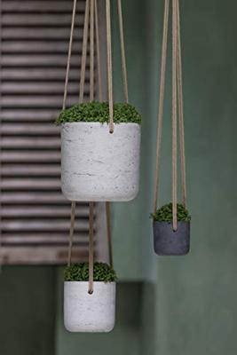 Rough Eco-line hangende bloempot XXS 11x10 cm Charlie lichtgrijs