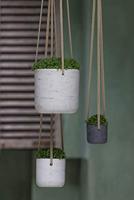 Rough Eco-line hangende bloempot S 15x15 cm Charlie lichtgrijs - thumbnail
