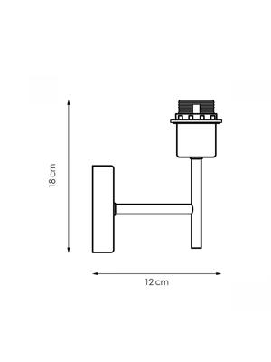 Home Sweet Home - Wandlamp Mati voor lampenkap - Wit - 10/10/18cm - rond - gemaakt van Metaal - geschikt voor E27 LED lichtbron - voor lampenkap met doorsnede max.20cm