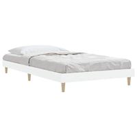 Bedframe bewerkt hout wit 90x200 cm - thumbnail