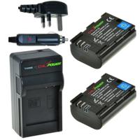2 x LP-E6 accu's voor Canon - Charger Kit + car-charger - UK version - thumbnail