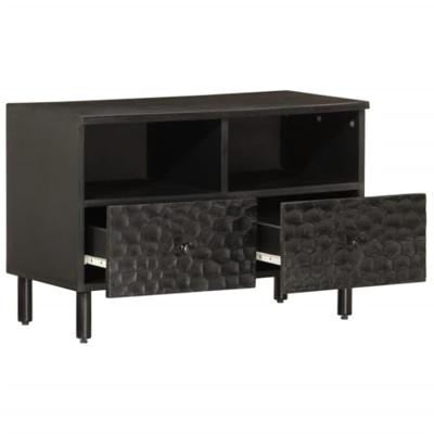 Tv-meubel 70x33x46 cm massief mangohout zwart