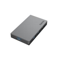 Hama USB-hub multiport data (USB 3.0, 4 poorten, overdrachtssnelheid Super Speed 5 Gbit/s, snel opladen, 10 jaar garantie, plug & play, met kabel en voeding) antraciet - thumbnail