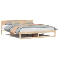 Bedframe met hoofdeinde Naturel 180 x 200 cm Massief grenenhout - thumbnail