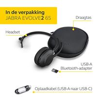 Jabra Evolve2 65 Headset Draadloos Hoofdband Kantoor/callcenter USB Type-A Bluetooth Zwart - thumbnail
