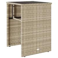 3-delige Bistroset met kussens poly rattan lichtgrijs - thumbnail