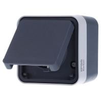 Berker 47633505 W.1 (opbouw) Wandcontactdoos met randaarde en klapdeksel spatwaterdicht Grijs, Lichtgrijs 1 stuk(s)