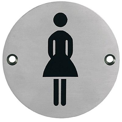 Hoppe aanduidingsplaat - symbool Dame - Ø 100 mm - E664F - RVS