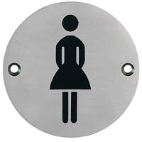 Hoppe aanduidingsplaat - symbool Dame - Ø 100 mm - E664F - RVS - thumbnail