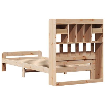 Bed met boekenkast zonder matras massief grenenhout 160x200 cm - thumbnail
