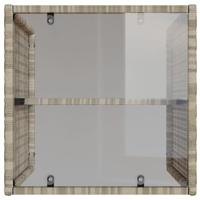 4-delige Loungeset met kussens poly rattan lichtgrijs - thumbnail