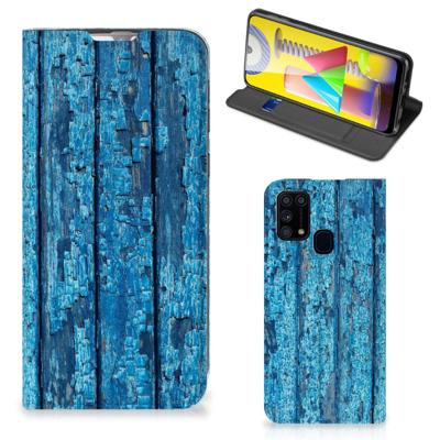 Samsung Galaxy M31 Book | Wallet Case | Wood Blue Samsung Galaxy M31 Book | Wallet Case | Wood Blue