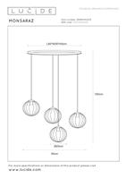 Lucide MONSARAZ - Hanglamp - 4xE27 - Groen - thumbnail