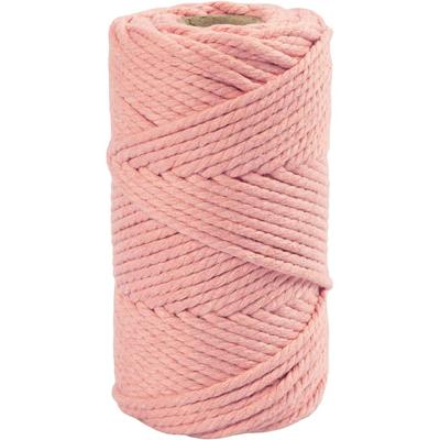 Creativ Company Macramé koord, l: 55 m, d 4 mm, roze, 330 gr/ 1 rol Creativ Company Macramé koord, l: 55 m, d 4 mm, roze, 330 gr/ 1 rol