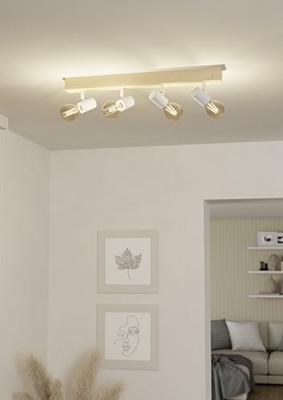 Eglo PlafondspotTownshend 3 4-lichts houtbruin met wit - 99485