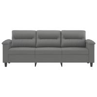 Driezitsbank 180 cm microvezelstof donkergrijs - thumbnail