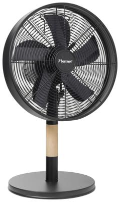 Bestron dft35wb tafelventilator (zwart/houtkleur, ø 35 cm)