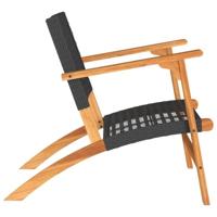 Tuinnstoelen 2 st poly rattan en acaciahout zwart - thumbnail