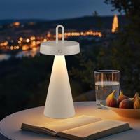 Draadloze Oplaadbare LED Tafellamp - Binnen & Buiten - Dimbaar - ø12.8 x 29 cm - Warmwit licht - 3000mAh - Grijs - thumbnail