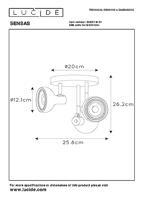 Lucide SENSAS - Plafondspot - Ø 25,8 cm - 3xGU10 (ES111) - Wit - thumbnail