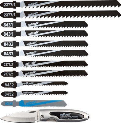 Wolfcraft 2377000 Set decoupeerzaagbladen + zakmes 1 stuk(s)