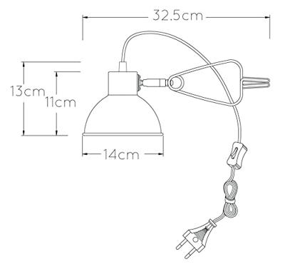 Lucide MOYS - Klemlamp - 1xE27 - Zwart