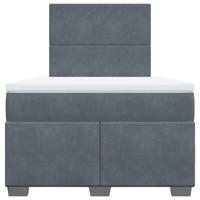 Boxspring met matras fluweel donkergrijs 120x190 cm - thumbnail