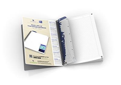 Collegeblok Oxford Office Essentials A4+ lijn 4-gaats 180 pagina&apos;s 80gr assorti | 5 stuks