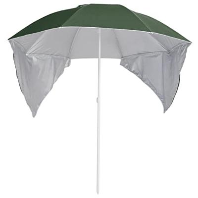 VidaXL Strandparasol met zijwanden 215 cm groen