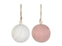 Hangdecoratie Bal textiel Ø9x9cm - thumbnail