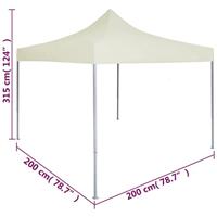 Partytent professioneel inklapbaar 2x2 m staal crme - thumbnail