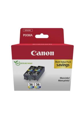 Canon Inktcartridge CLI-36 Origineel 2-pack Kleur 1511B025 Canon Inktcartridge CLI-36 Origineel 2-pack Kleur 1511B025