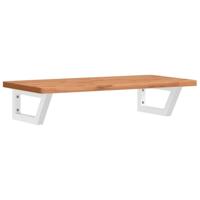 Badkamer wandschap staal en massief beukenhout - thumbnail