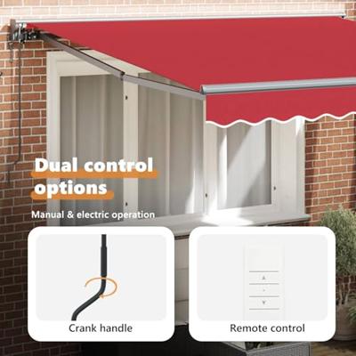 VidaXL Inklapbaar zonnescherm rood 350 x 250 cm polyester en metaal VidaXL Inklapbaar zonnescherm rood 350 x 250 cm polyester en metaal