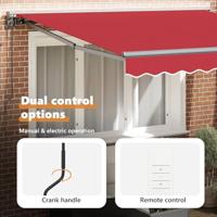 VidaXL Inklapbaar zonnescherm rood 350 x 250 cm polyester en metaal - thumbnail