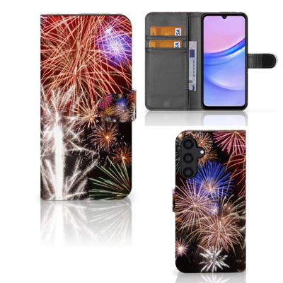 Samsung Galaxy A15 | Wallet Case | met Pasjes | Vuurwerk Samsung Galaxy A15 | Wallet Case | met Pasjes | Vuurwerk