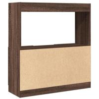Hoge kast 92x33x100 cm bewerkt hout bruin eikenkleurig - thumbnail
