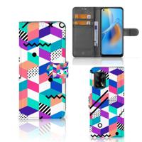 OPPO A74 4G | Book Case | Blokken Kleurrijk - thumbnail