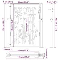 Tuinpoort, Tuinpoort 105x75 cm Cortenstaal Bamboe Ontwerp Zwart - thumbnail