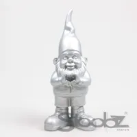 Kabouter hart 10x13x29.5cm zilver - thumbnail